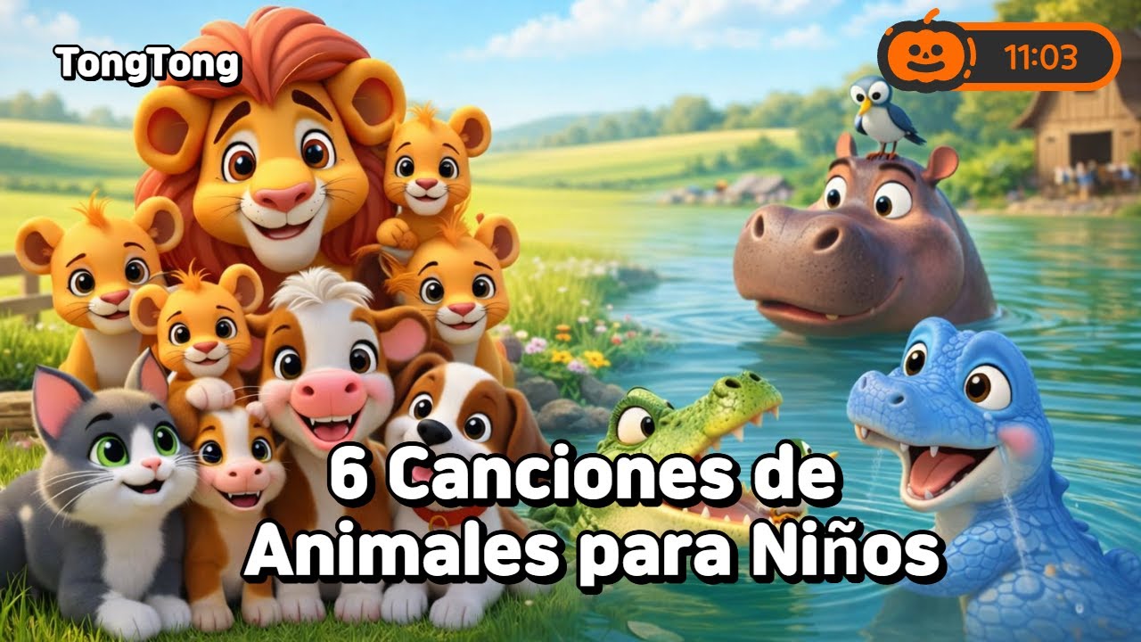 6 Canciones de Animales para Niños | Cocodrilos, Leones y Más | TongTong Canciones Infantiles