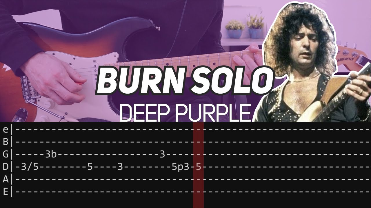 Deep Purple - Burn solo (Guitar lesson with TAB)