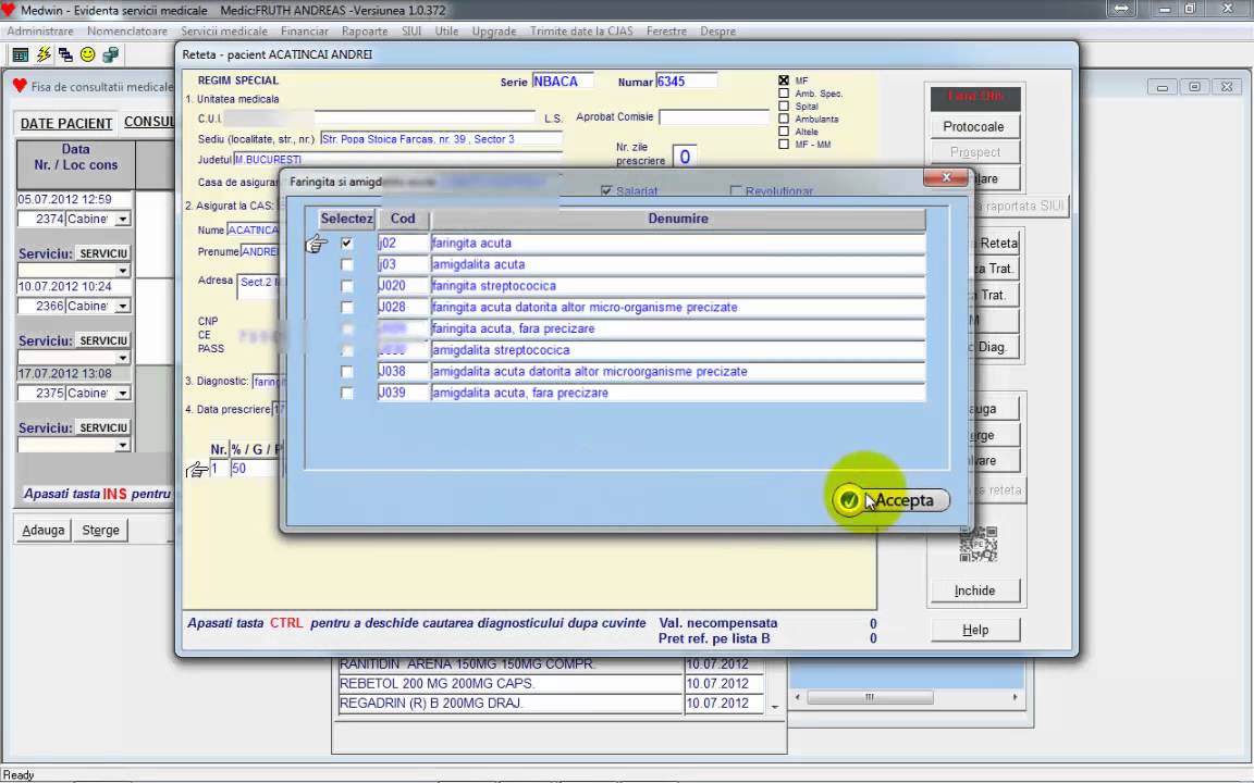 Cum prescriem o reteta electronica utilizand sistemul informatic MedWin