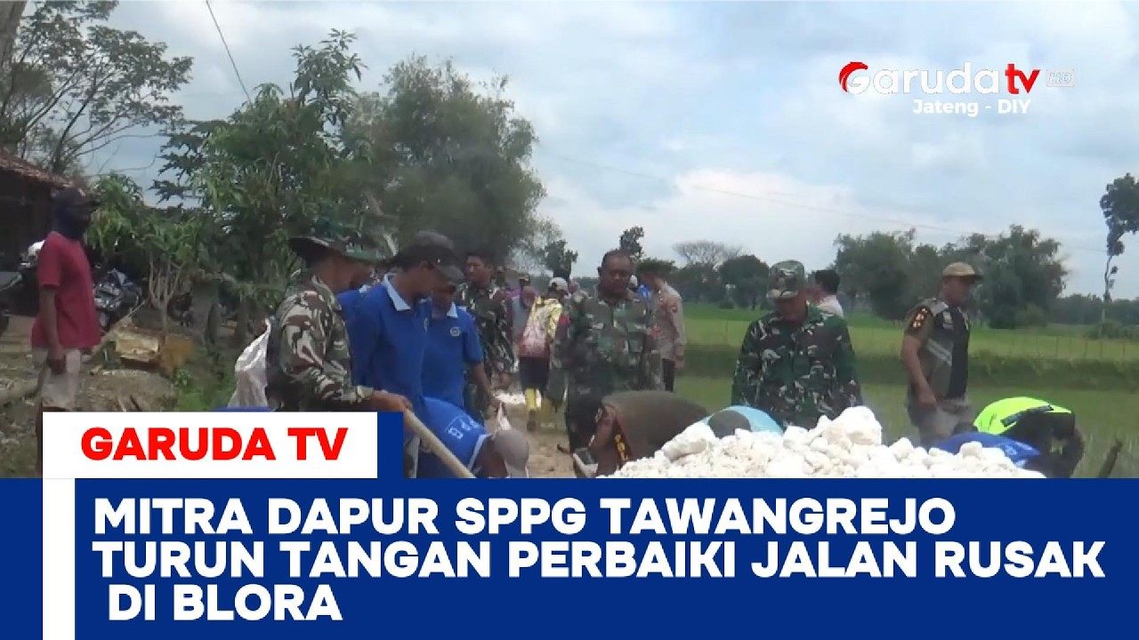 Mitra Dapur SPPG Tawangrejo Turun Tangan Perbaiki Jalan Rusak di Blora