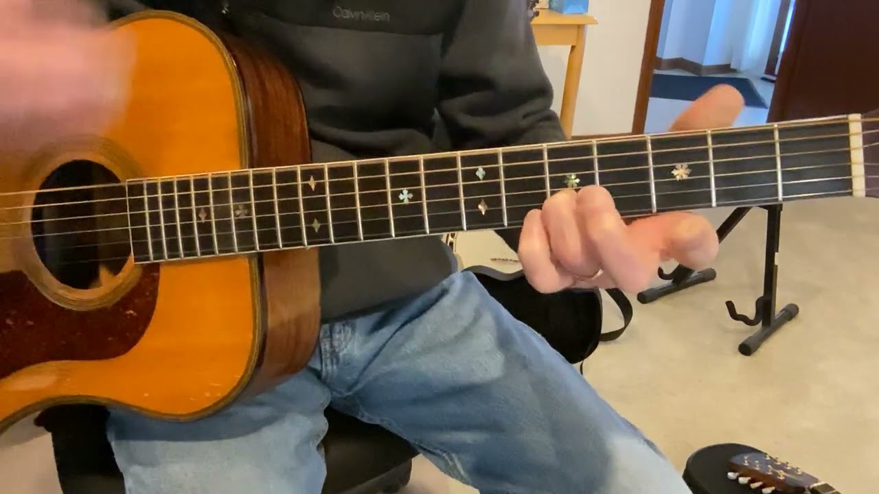 Silent Night, open D tuning, finger style, Tutorial