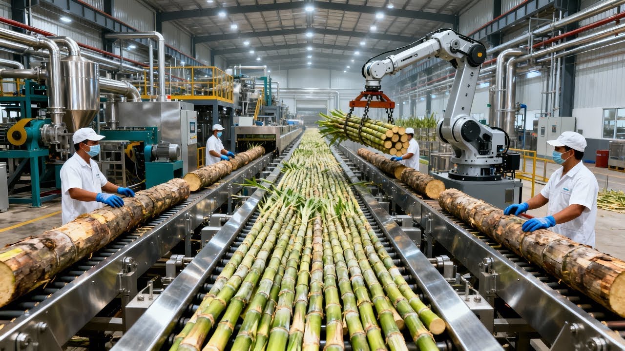 Inside a Modern Sugar Refinery: From Raw Sugarcane to Refined White Sugar (The Whole Process