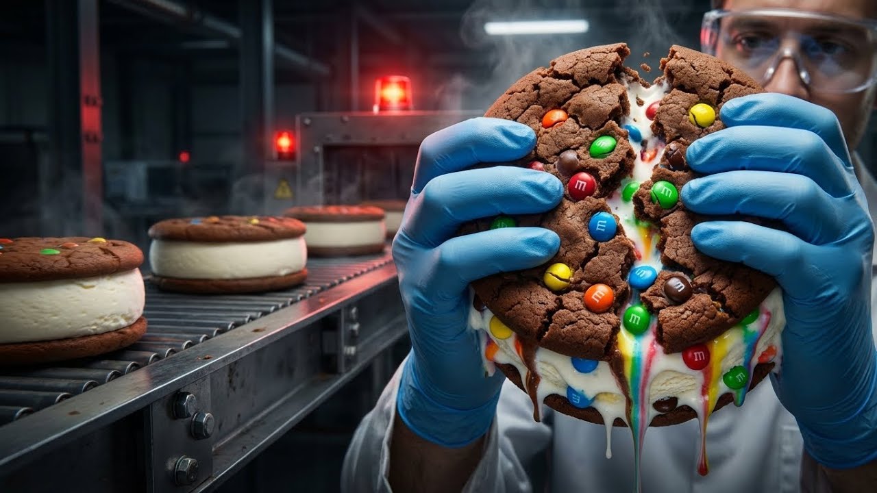 Most Satisfying M&M’s Ice Cream Factory Tour/Pouring 1,000,000 M&M’s Into Ice Cream!