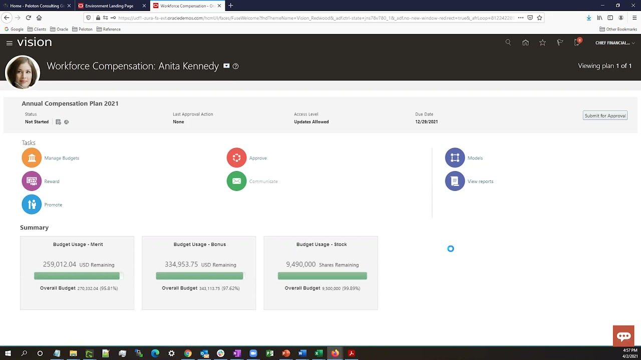 Oracle HCM Cloud: Workforce Compensation - Approvals & Compensation Letters