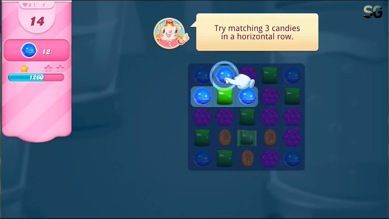 Candy Crush Saga Level 1 (No Boosters)