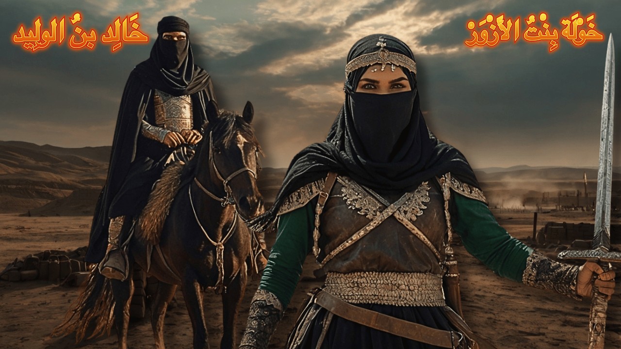 قصة خالد بن الوليد وخولَة بِنْت الأَزْوَر: أسطورة الشجاعة في معركة لا تُنسى! ⚔️🔥📜