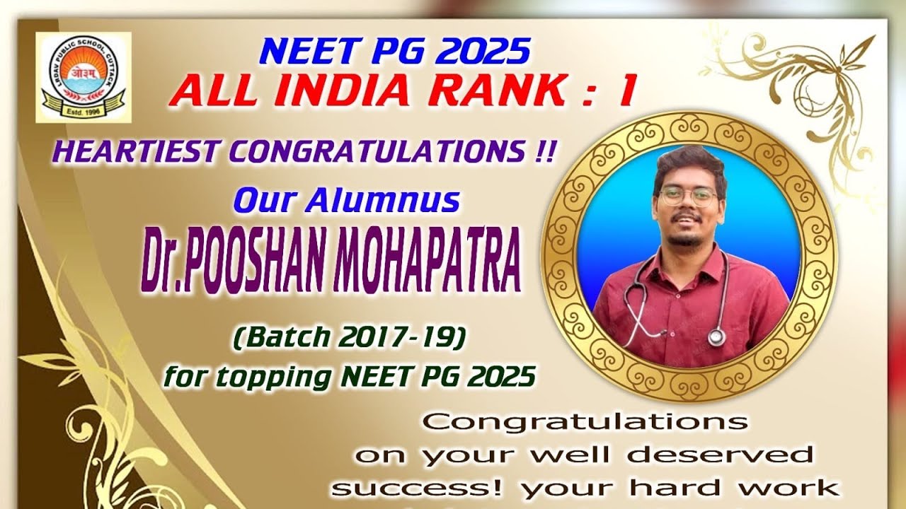 LR DAV || Neet PG 2025 || All India Rank 1 || Dr.Pooshan Mohapatra || LR DAV Infomedia ||