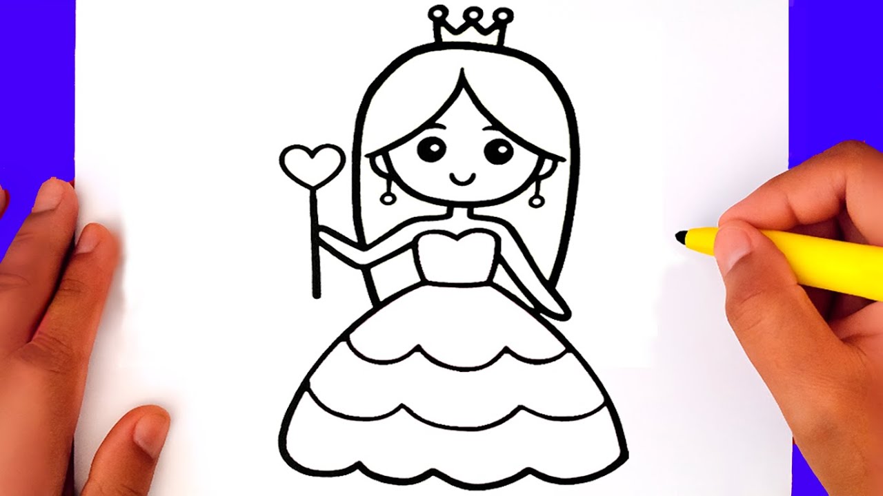 Cara menggambar seorang putri, mudah