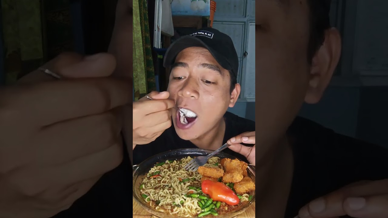 MUKBANG MIE SG +NUGGET KRUNCHY LALAPAN IKAN GEMBUL CABE GENDOTT
