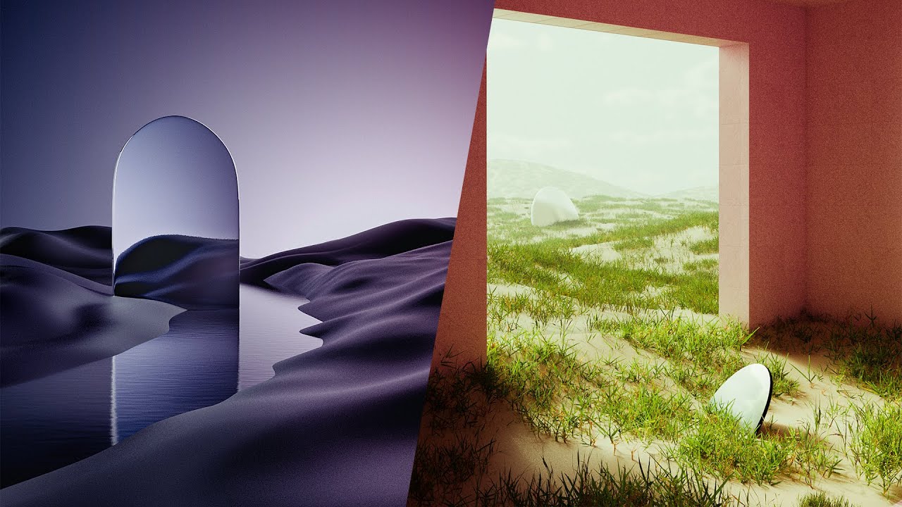 Surreal Landscapes - Cinema 4D / Redshift Speedart