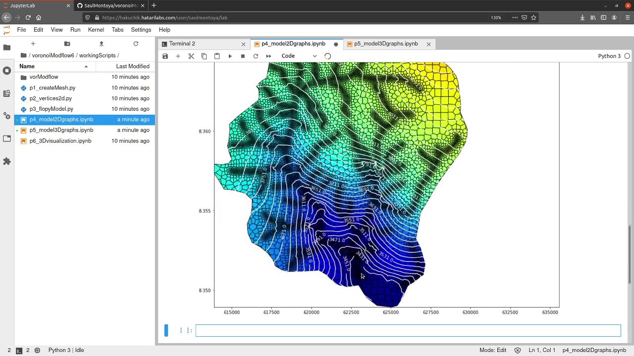 Online Voronoi Modflow 6 groundwater modeling with Hakuchik - Tutorial