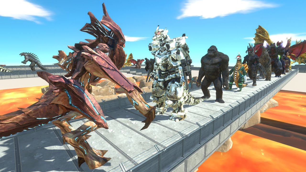 RAIJIN PACIFIC RIM vs GHIDORAH LAVA DEATH RUN - Animal Revolt Battle Simulator