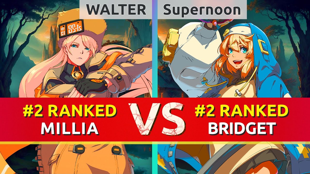 GGST ▰ WALTER (#2 Ranked Millia) vs Supernoon (#2 Ranked Bridget). High Level Gameplay