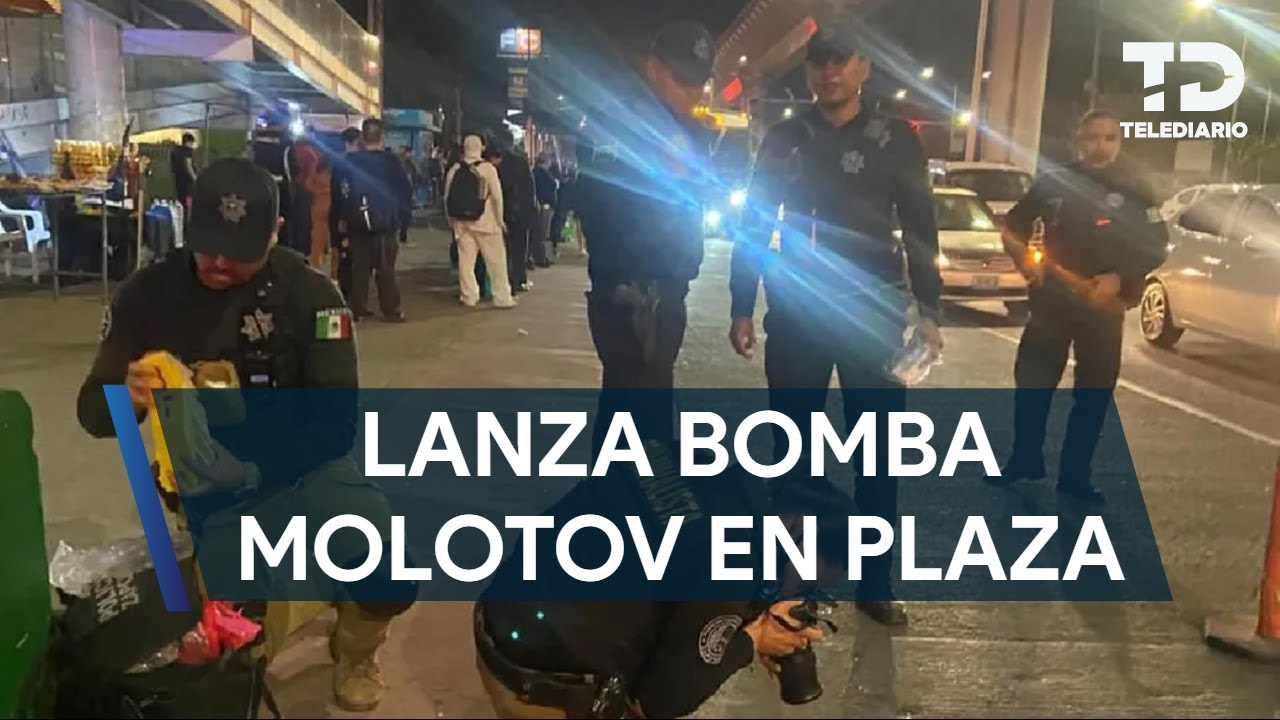 Hombre avienta bomba molotov afuera de una plaza en Zapopan; fue detenido