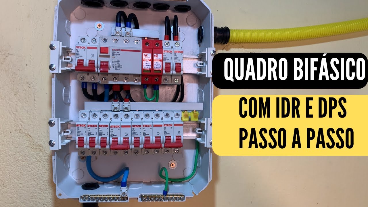 Como montar um quadro bifásico com idr e dps . Passo a passo .