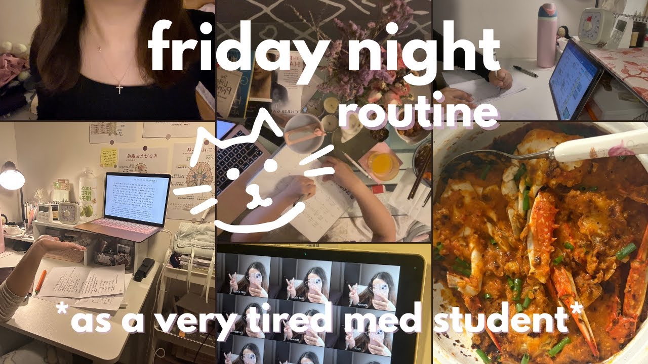 realistic night routine ? relaxing and productive, cooking dinner, self care, study vlog