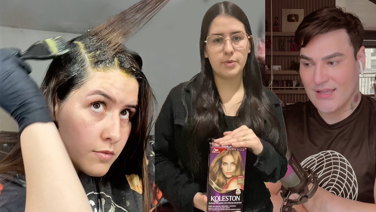 ELA DESCOLORIU PARA PASSAR CHOCOLATE MAS FEZ TESTE DE MECHA ANTES