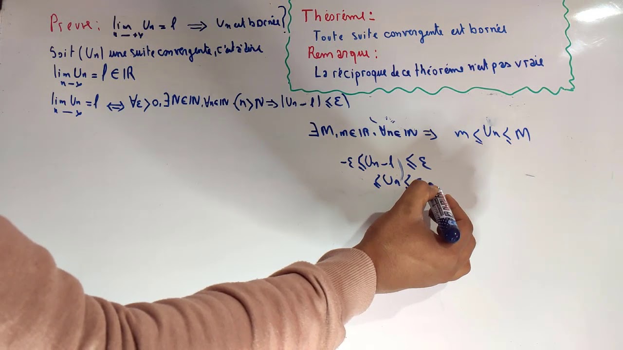 Analyse mathématique 1 (S1) : les suites numériques : Toute suite convergente est bornée partie 3