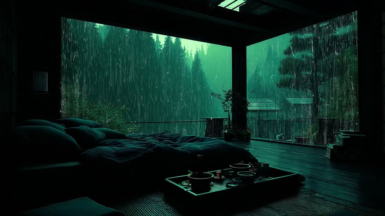 Deep Sleep Forest Rain at Midnight 🌙🌧 | Black Screen Relaxing Rain Sounds (No Ads)