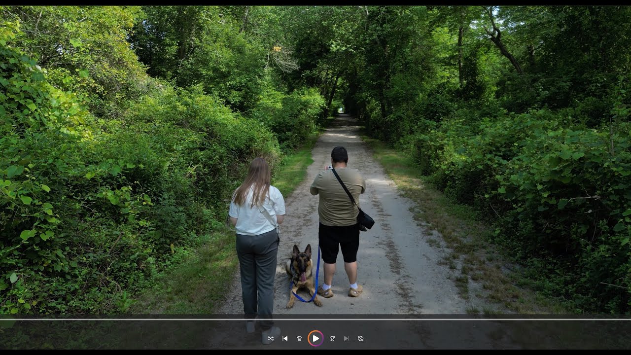 DOG TV - Relaxing 20 minutes' 4K walk in Gardiner County Park (Long Island ) with German Shephard