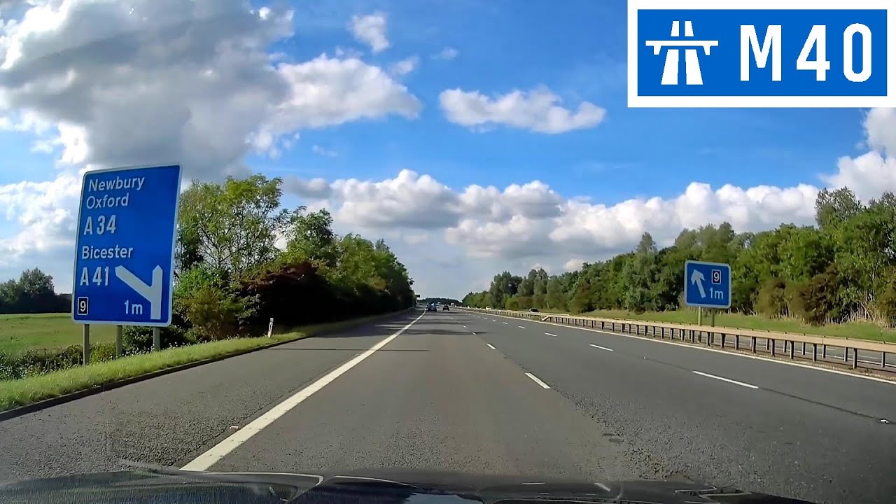 M40 Motorway - J8 (Oxford A40) to J9 (Bicester A34/A41)