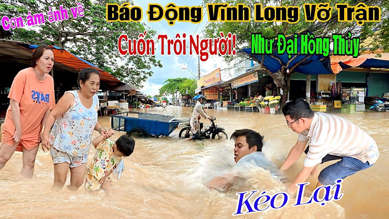 В провинции Западный Виньлонг произошло наводнение, которое произошло так быстро, что вода смыла ...