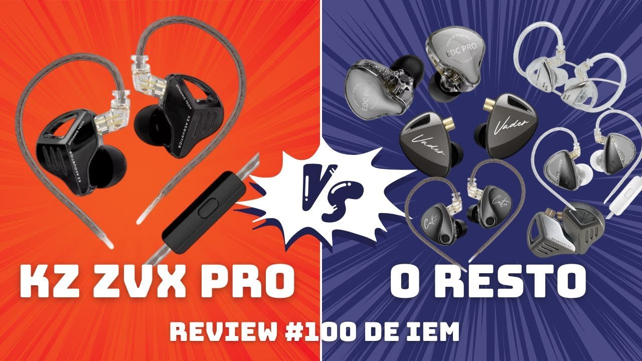 Análise detalhada: KZ ZVX PRO vs EDC PRO vs VADER vs LIBRA vs LIBRA X vs CASTOR (IEM #100)