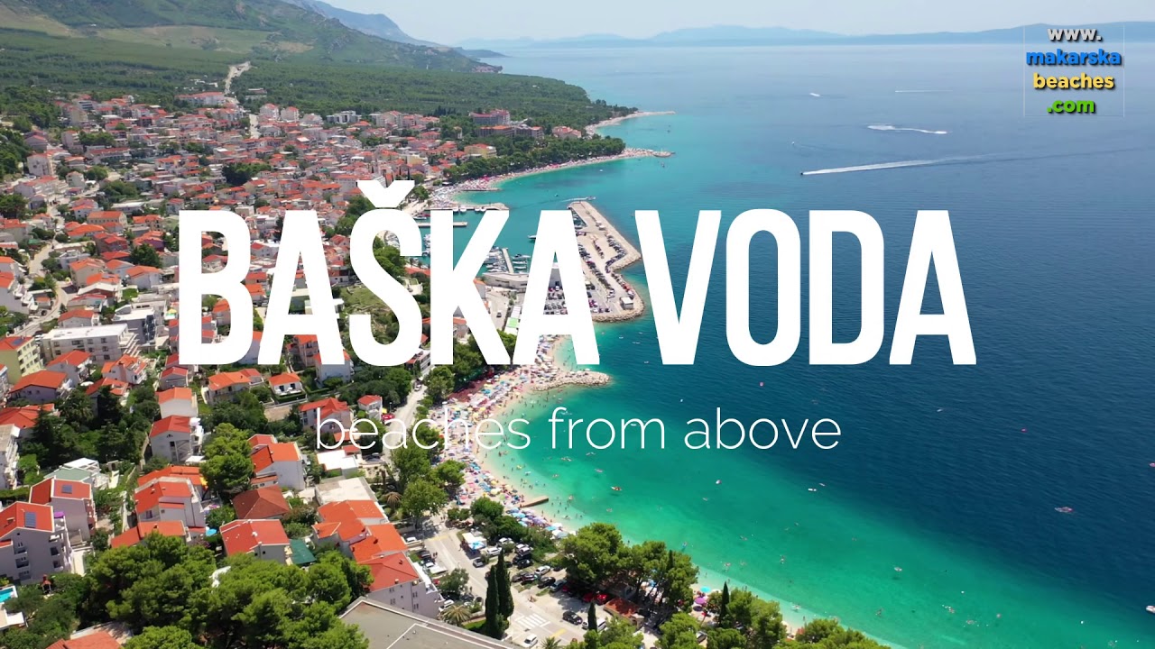 Baska Voda beaches from above, Makarska Riviera summer 2019 - Makarska Riviera Beaches in FULL HD