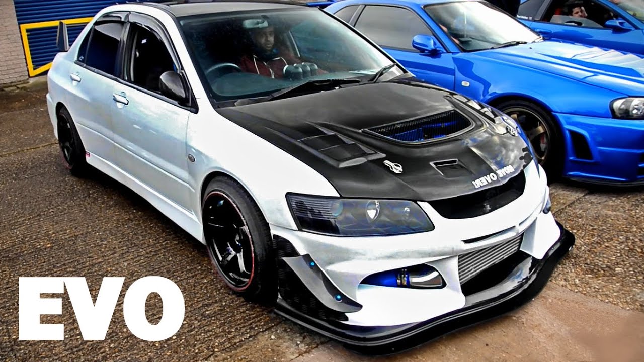 LOUD 700HP Mitsubishi Evo VIII MR FQ-320 driving and idle sounds [w/Sidepipe]