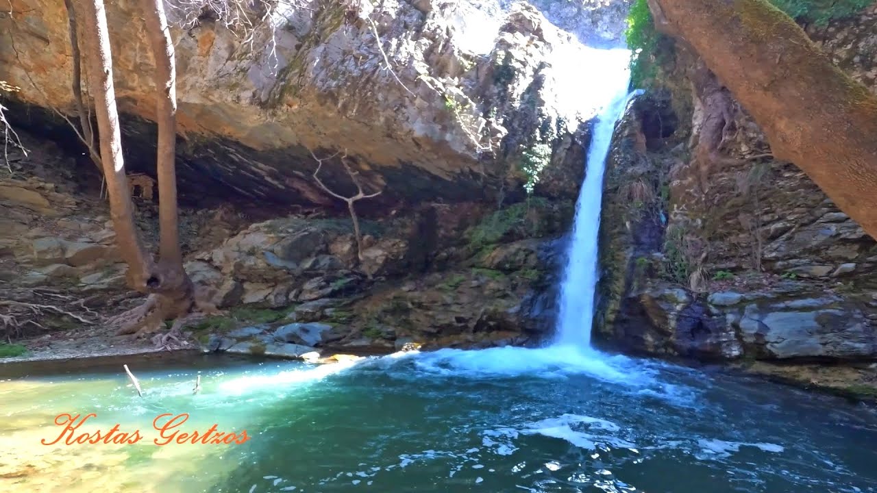 ΚΑΤΑΡΡΑΚΤΗΣ ΔΕΡΜΑΤΑ (DRONE), ΡΙΖΩΜΑΤΑ ΗΜΑΘΙΑΣ. DERMATA WATERFALLS, IMATHIA, GREECE.