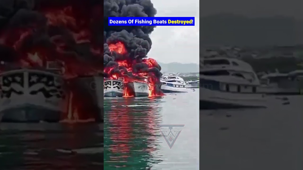Massive Fishing Fleet Port Fire