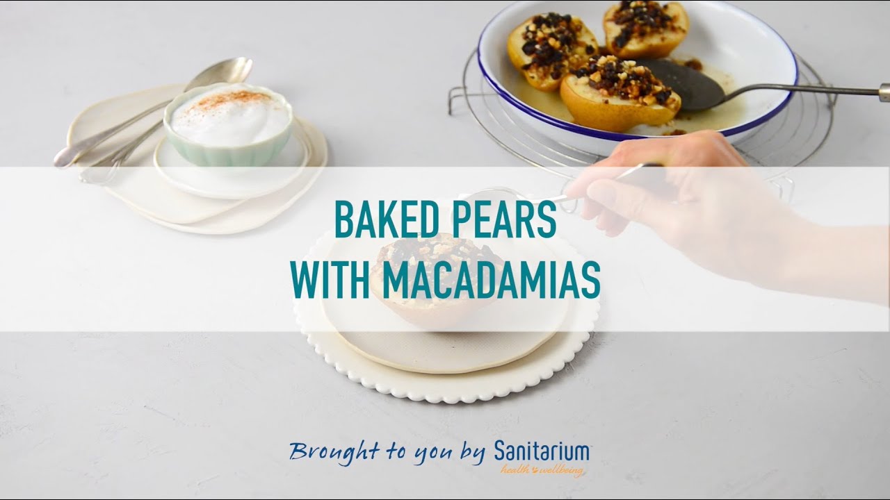 Baked Pears With Macadamia Nuts