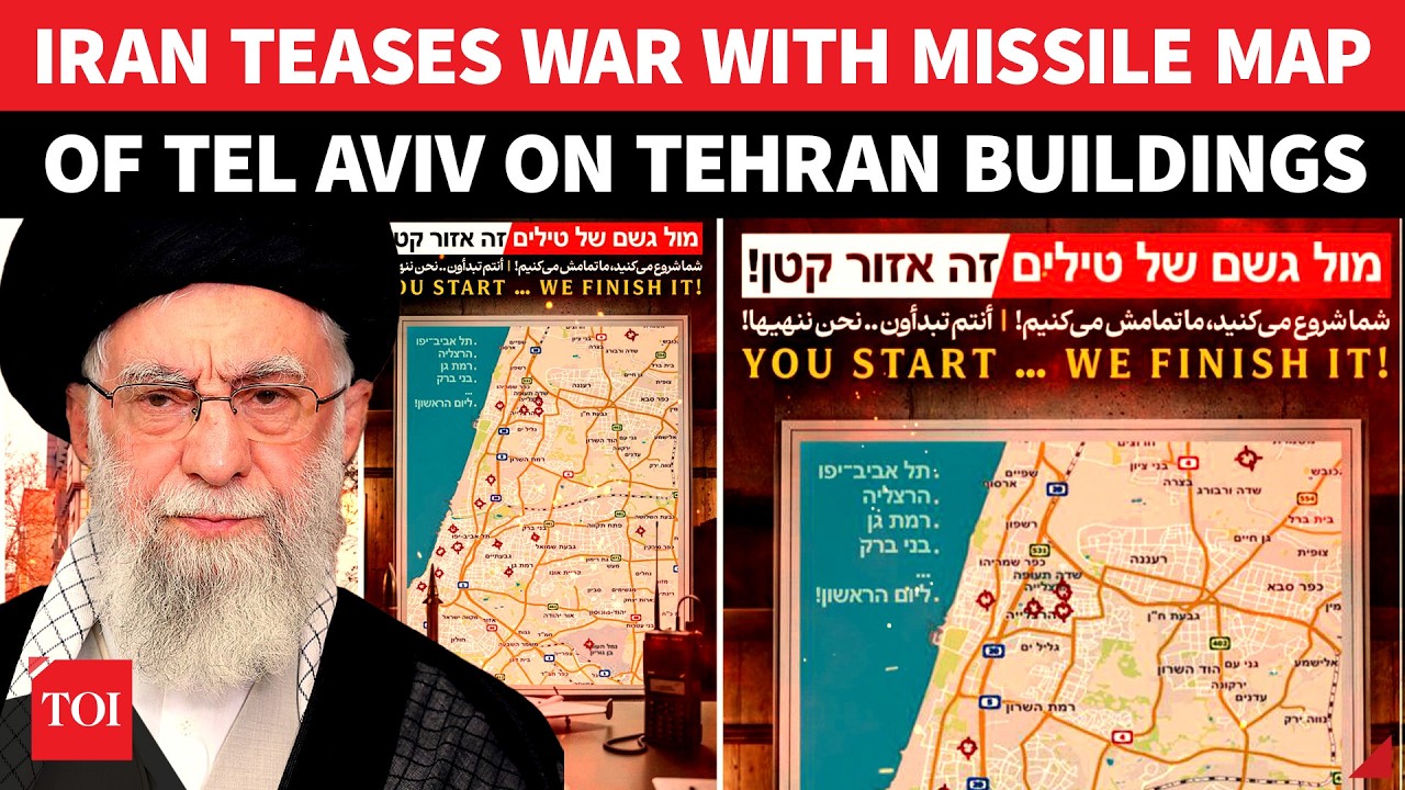Iran MAPS Tel Aviv Targets With ‘WE FINISH IT!’ Mural; Israel Warns Tehran Is Saving Nukes To Attack