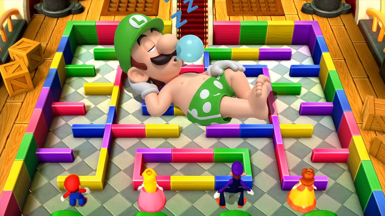Mario Party 10 Minigames  - Mario Vs Daisy Vs Peach Vs Waluigi (Master Difficulty)