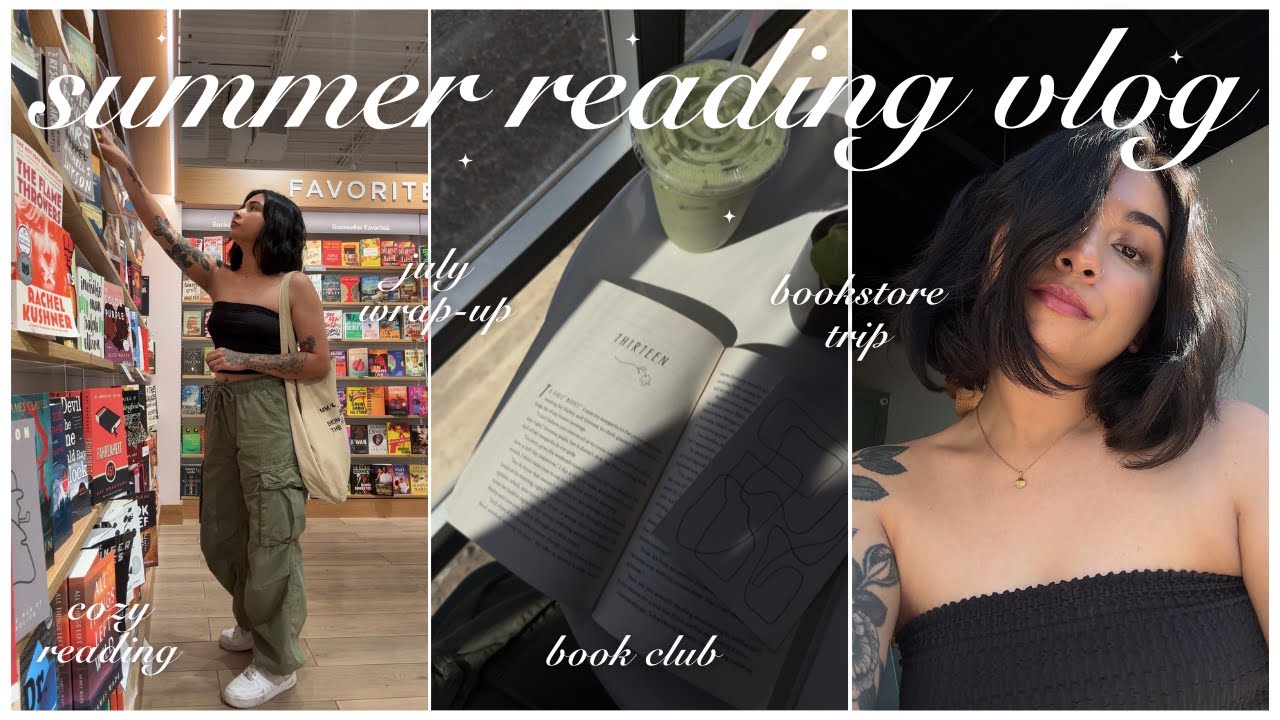 READING VLOG 🦋📖✨ bookstore trip, july reading wrap-up, book club, cozy reading!