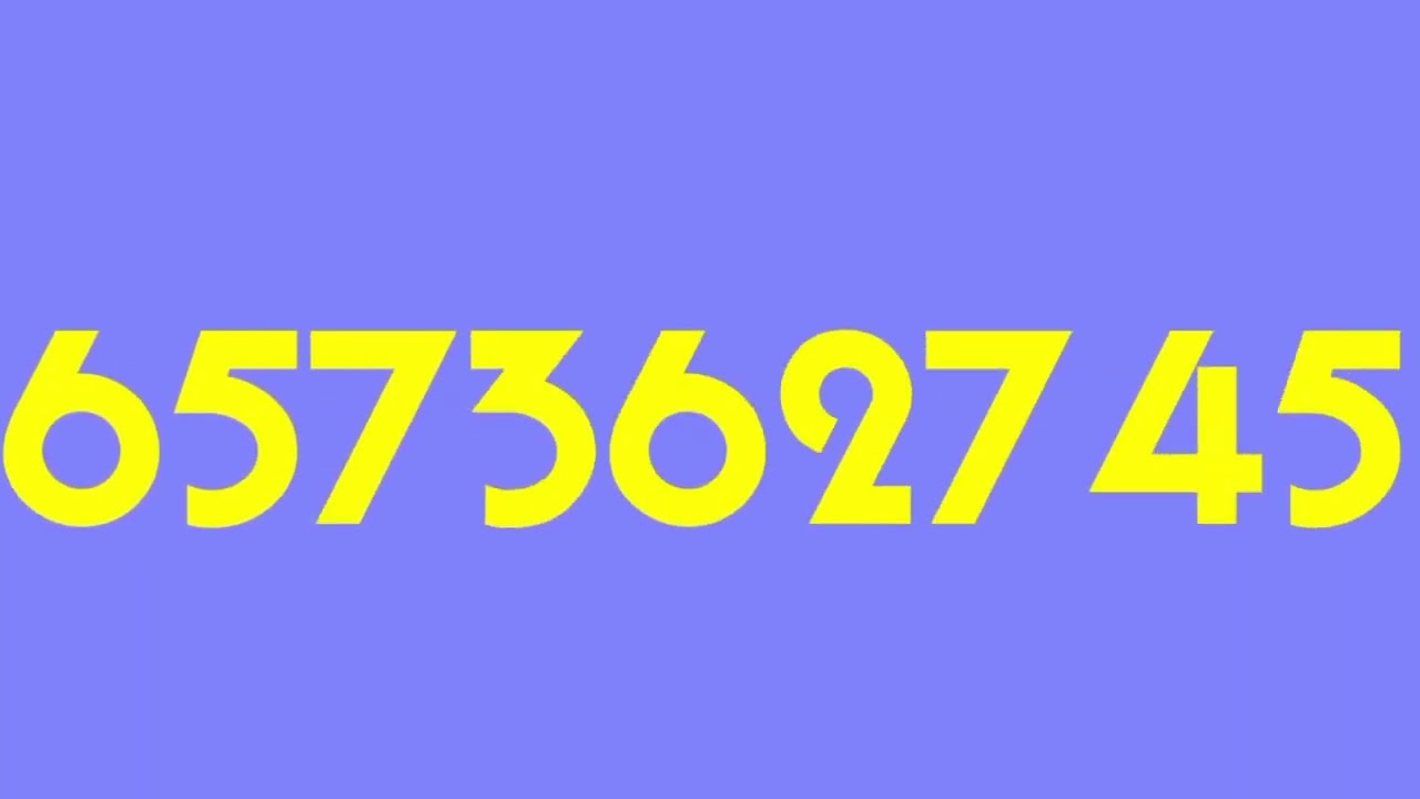 Numbers 1 to 1000000000