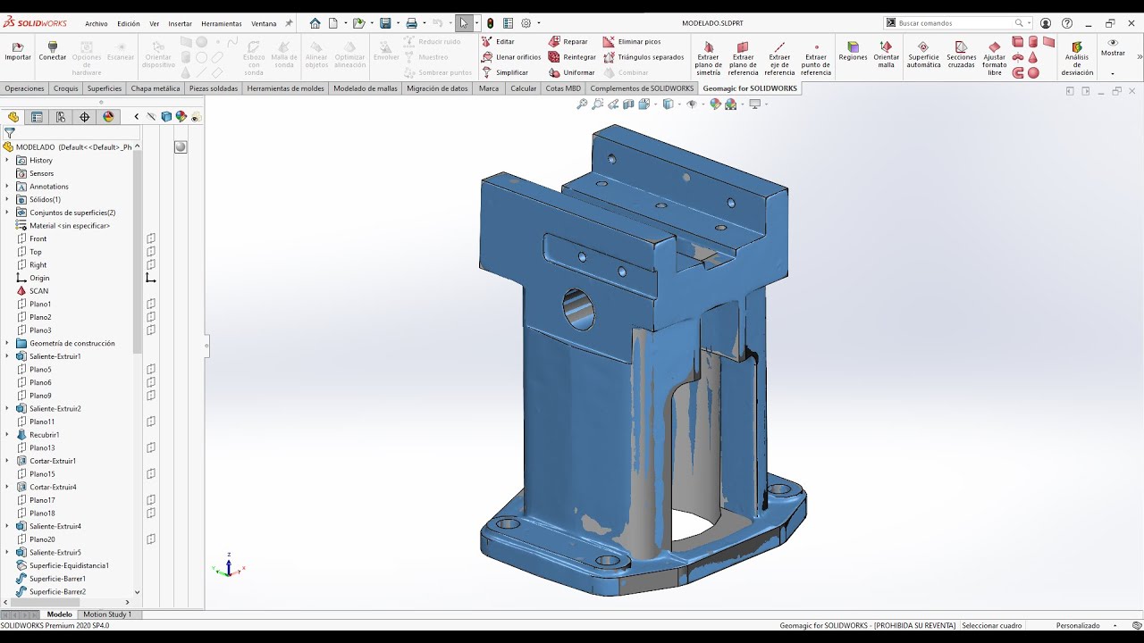 Geomagic for SOLIDWORKS | Ingeniería Inversa de pieza Mecánica