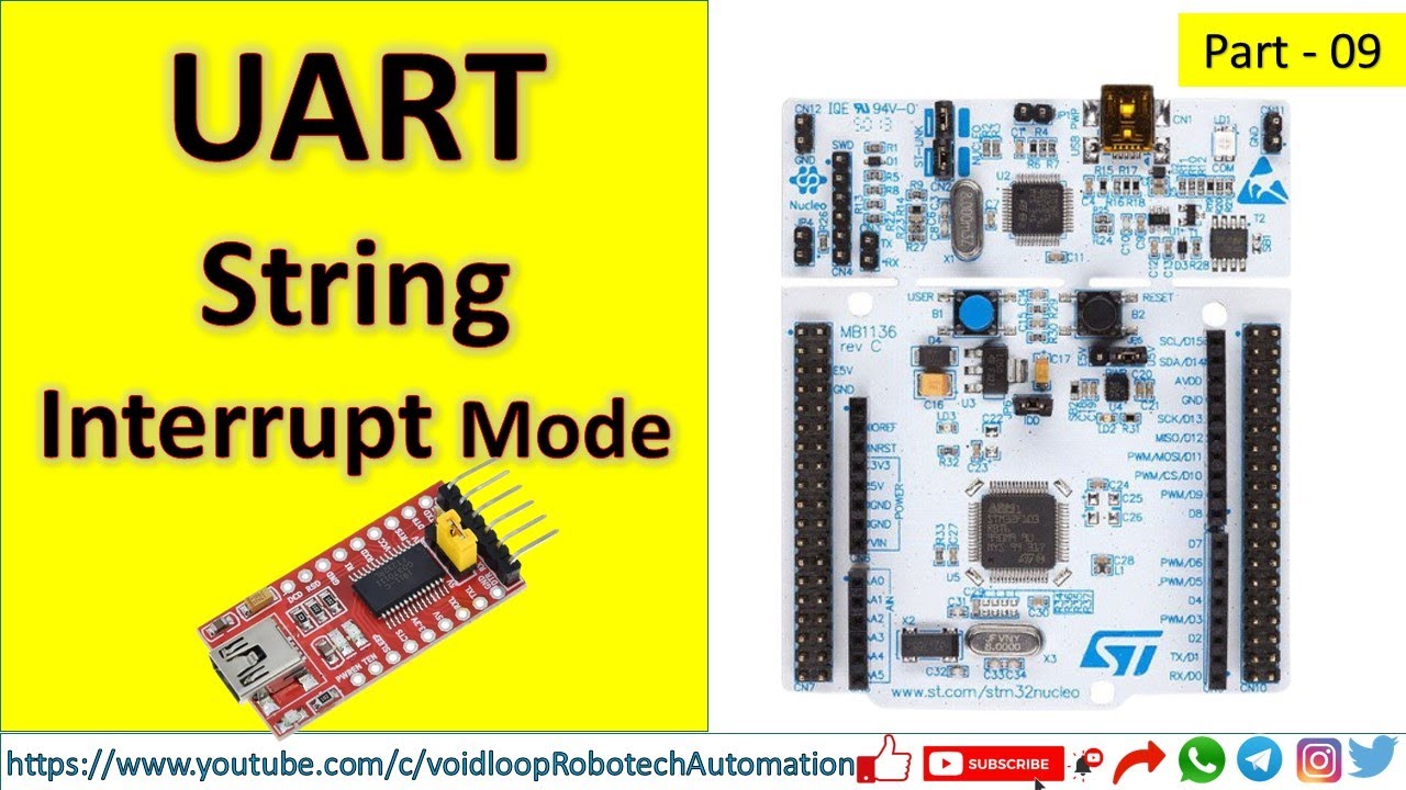 09 Передача и прием строки прерывания UART STM32 с платой STM32 Nucleo с STM32CubeIDE