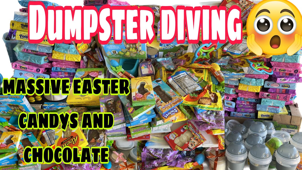 EASTER CANDY&CHOCOLATE OVERLOD/HUGE JACKPOT😱 #dumpsterdiving #trinding #viral #chocolate #free
