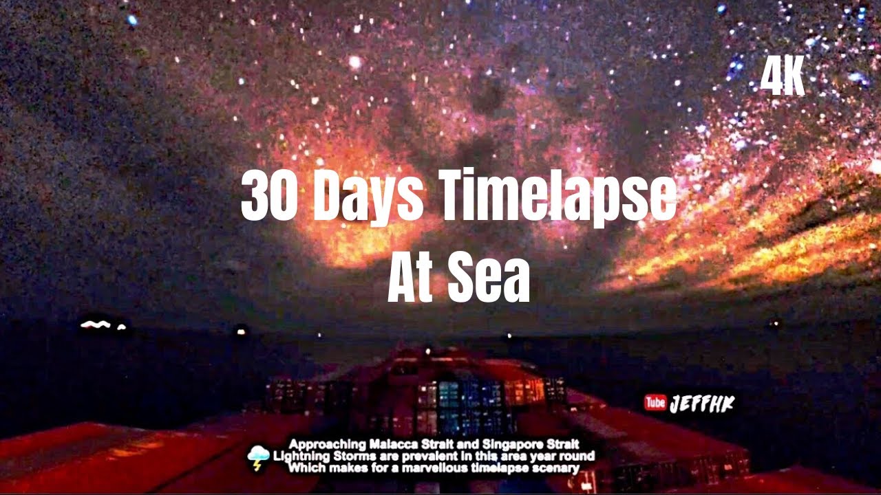 30 Days Timelapse at Sea | 4K Quality | Through Thunderstorms, Torrential Rain & Natural Disasters