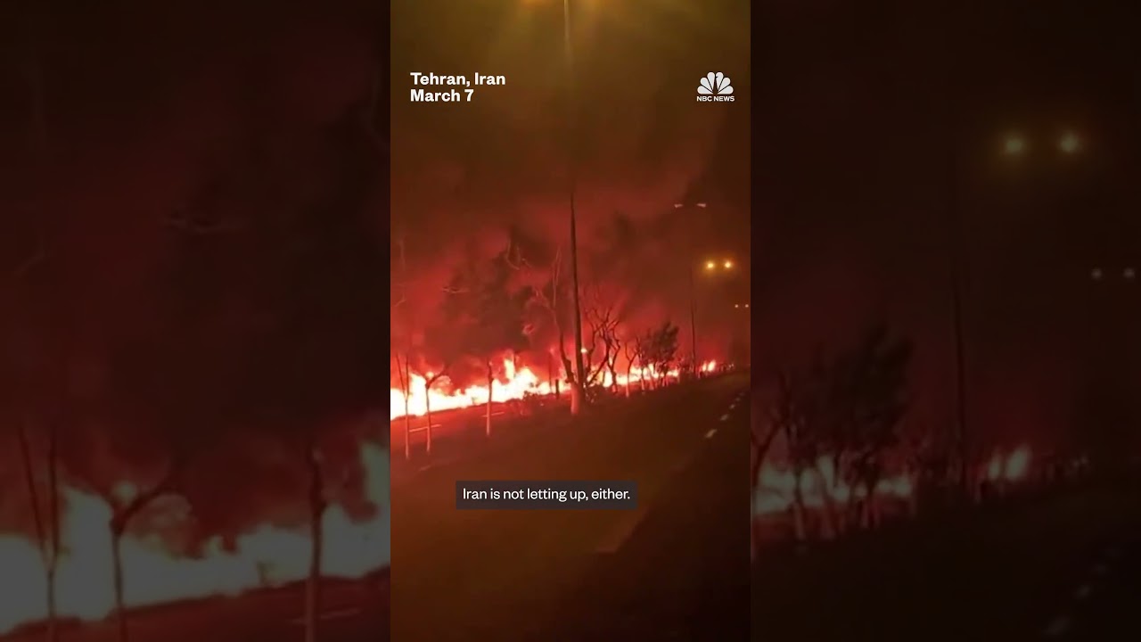 Video shows fires in Tehran amid strikes on oil depot
