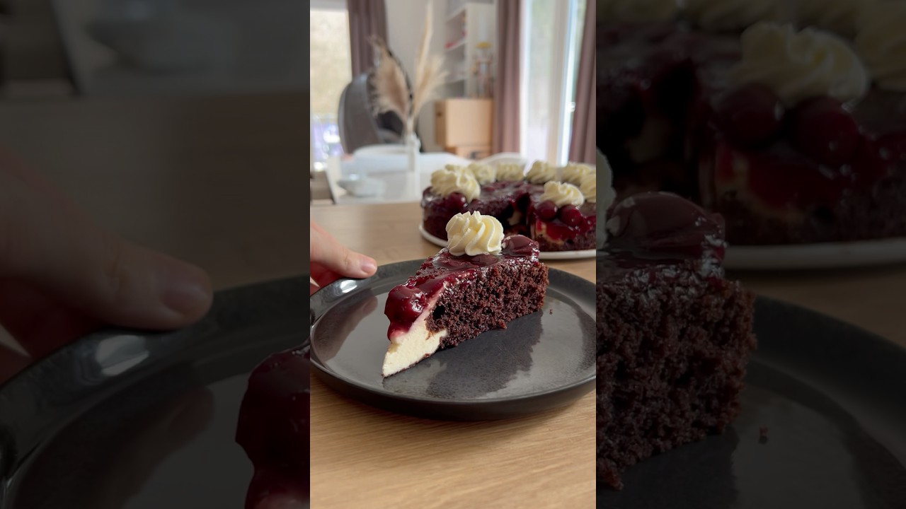 Perfekter Kuchen😍 #foodshorts #schnellesrezept #k&auml;sekuchen #kirschkuchen #backrezepte