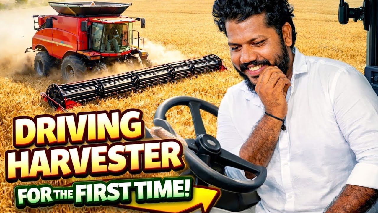 I Drove a Mahindra Harvester for the First Time! 🚜🌾 (Test Drive Vlog