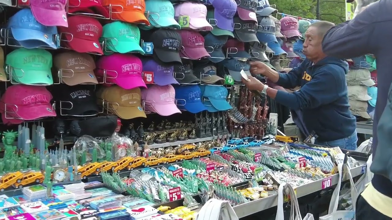 Souvenir Vendors on the Brooklyn Bridge NYC