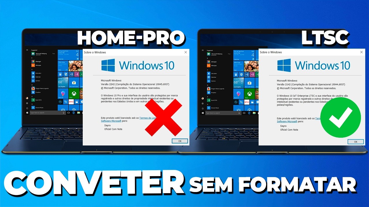 Como CONVETER Windows 10 HOME-PRO em LTSC com APENAS um COMANDO OFICIAL sem FORMATAR!