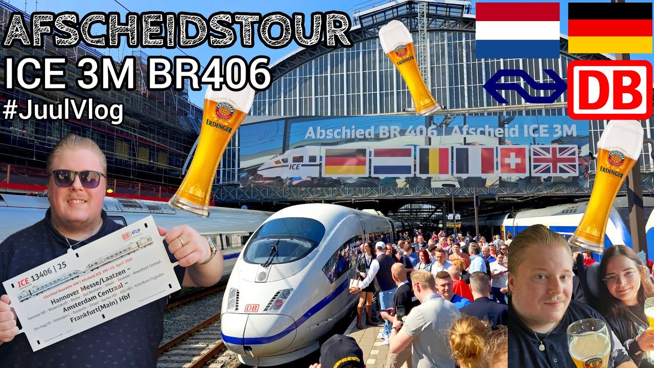 AFSCHEIDSRIT van de ICE 3M in NEDERLAND | DB BR 406 Abschiedfahrt #treinleven