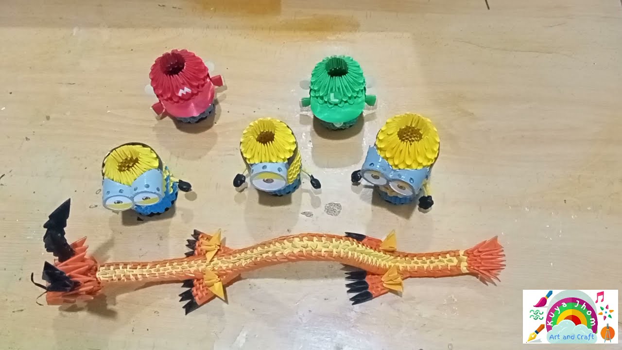How to make Minion Origami 3d