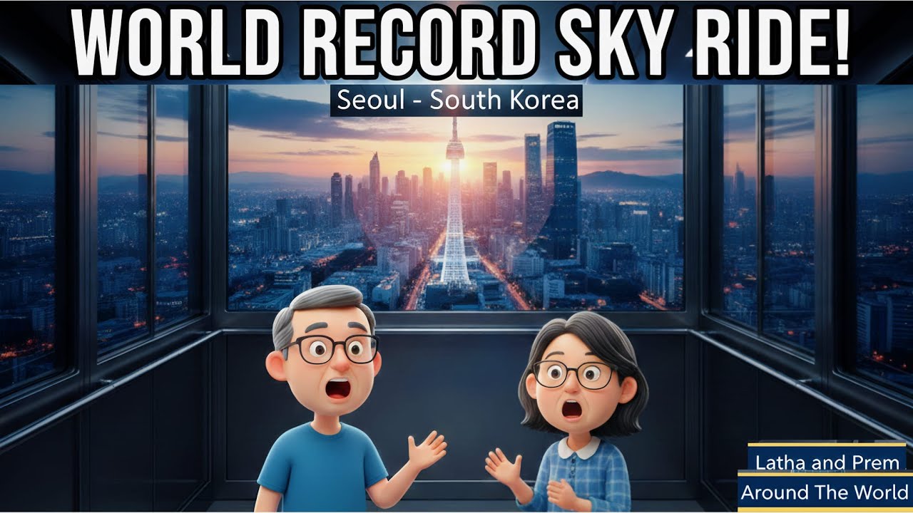 Рекордный спуск по канатной дороге в мире | Внутри башни Lotte Tower в Сеуле #LotteWorldTower #se...