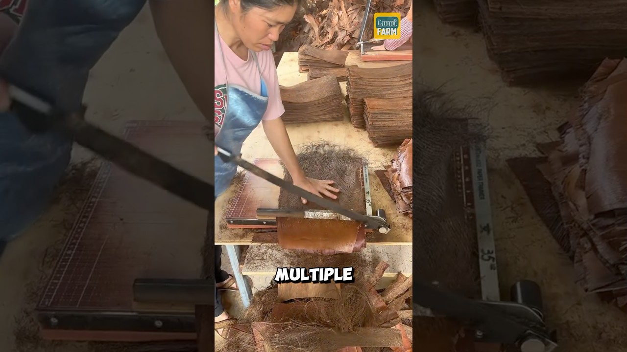 How do the Chinese make palm leaf hats? #palm #shorts