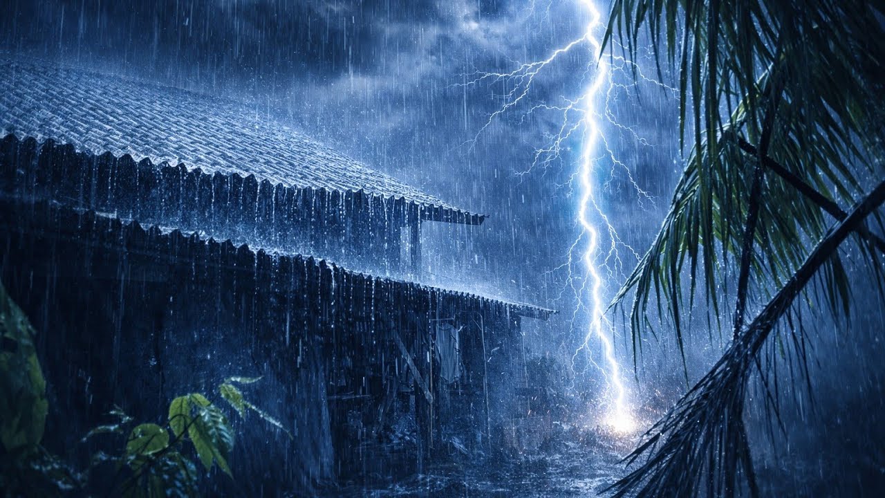 Soothing Heavy Rain & Thunder  Night Storm for Deep Relaxation